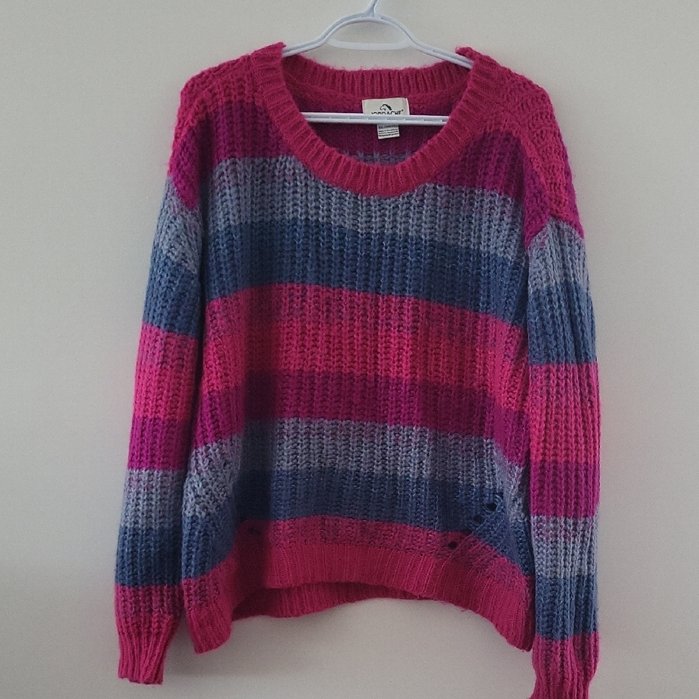 Striped Pink and Blue Sweater